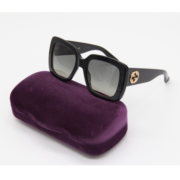 NEW GG0141SN 001 SUNGLASSES GUCCI GG0141SN BLACK SQUARE FRAME EYEWEAR GUCCI - Picture 3 of 13